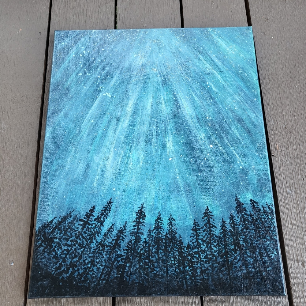 Northern Light Acrylic Painting (Handmade)